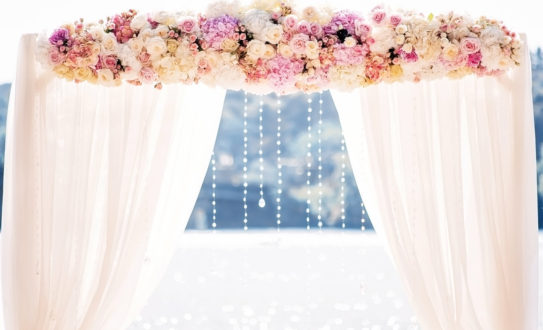 wedding arch decorated with flowers