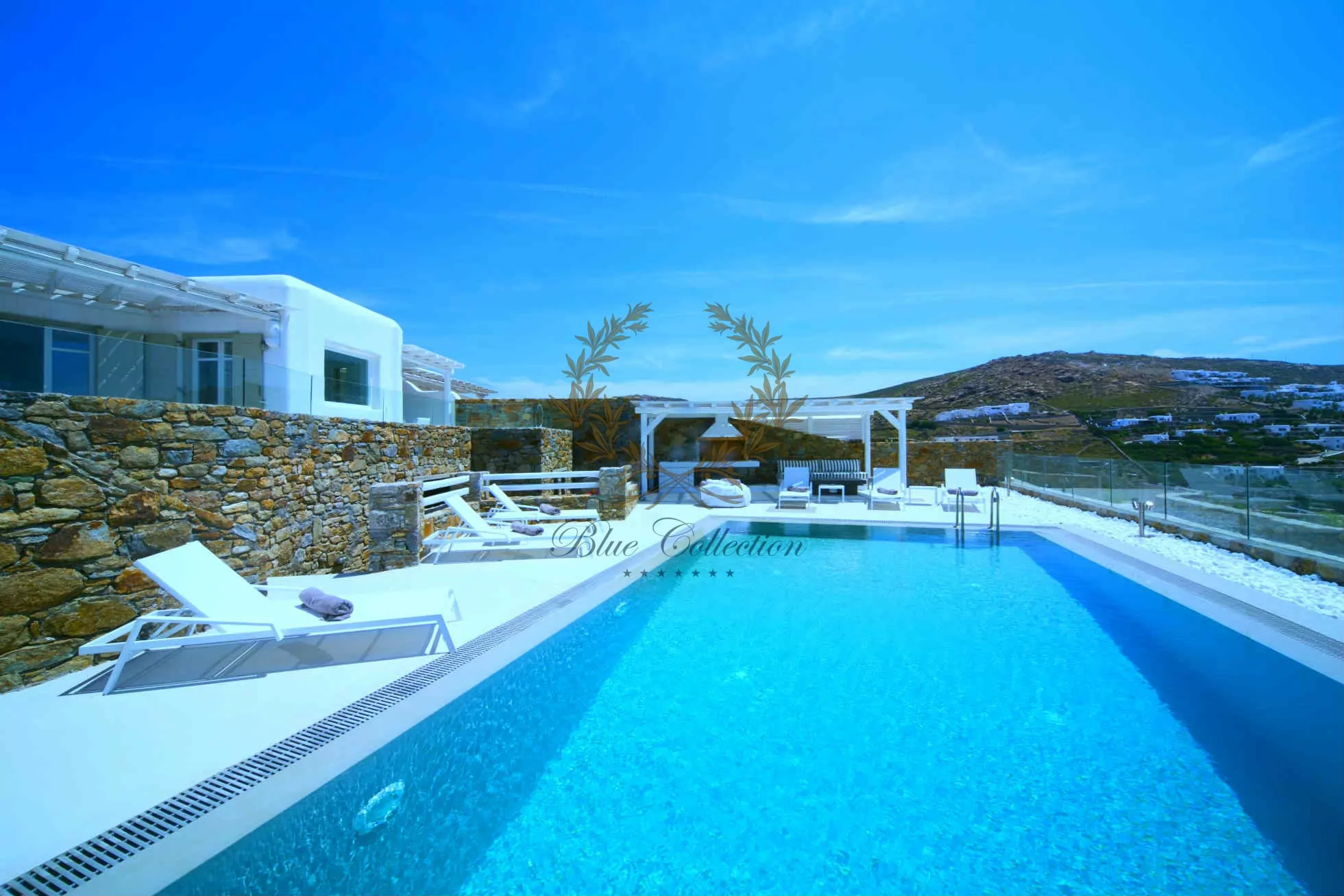 Mykonos - Greece | Elia – Private Villa with Pool & Sea view for rent | Sleeps 6+3 | 3+1 Bedrooms | 3 Bathrooms | REF: 180412122 | CODE: ELO-1