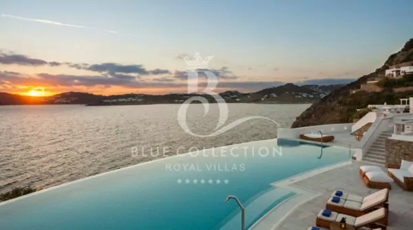 Luxury Seafront Villa for Rent in Mykonos - Greece | Agios Lazaros | Private Heated Pool | Sea & Sunset views 
