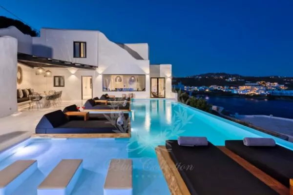 Mykonos Boutique Villa for Rent | Agios Lazaros – Psarou Beach | Private Pool | Heated Jacuzzi | Sea Views | Sleeps 10 | 5 Bedrooms | 5 Bathrooms| REF:  180412217 | CODE: ALC