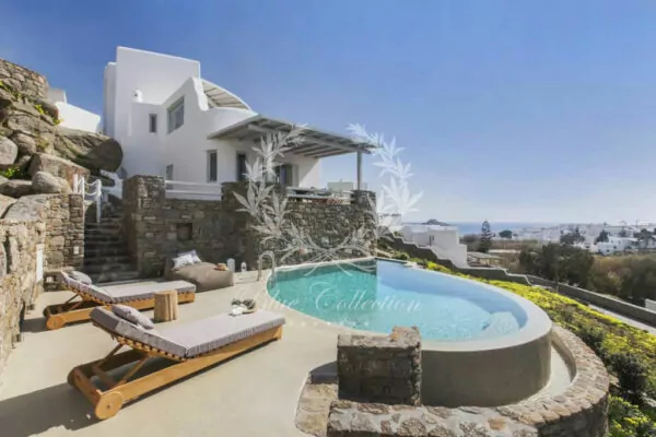 Elegant Villa for Rent in Mykonos Greece | Platis Gialos | Private Pool | Sunrise & Sunset Views | Sleeps 12 | 6 Bedrooms | 5 Bathrooms | REF:180412255 | CODE: VVR-2