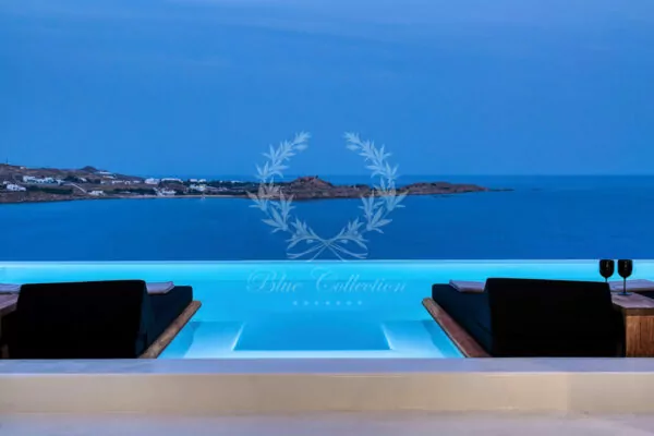 Mykonos Boutique Villa for Rent | Agios Lazaros – Psarou Beach | Private Pool | Heated Jacuzzi | Sea & Sunrise View 