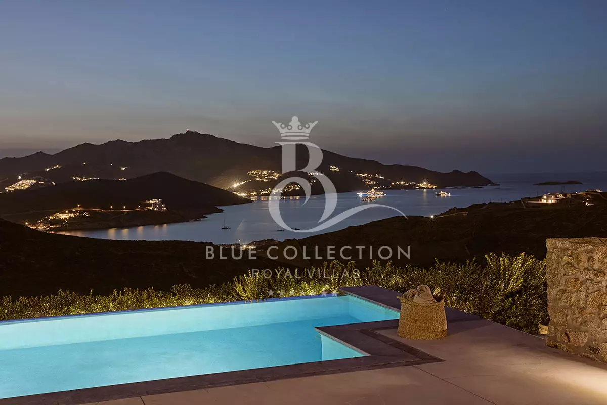 Private Villa for Rent in Mykonos Greece | Ftelia | REF: 180412235 | CODE: FTL-8 | 2 Private Pools | Sea & Sunset View | Sleeps 13 | 7 Bedrooms | 7 Bathrooms