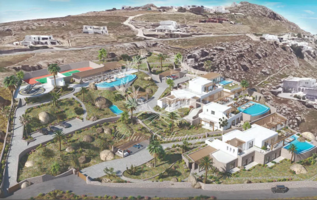 Luxury Villas Complex for Sale in Mykonos - Greece | Tourlos | Private Infinity Pools | Sea, Sunset & Mykonos Town view 