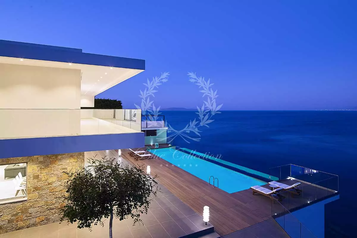 Luxury Seafront Villa for Rent in Crete - Greece | Heraklion | REF: 180412398 | CODE: CRT-9 | Private Heated Infinity Pool | Sea & Sunset View 