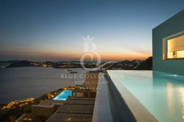 Luxury Villa for Rent in Mykonos – Greece | Agios Lazaros – Psarou | Private Infinity Pool | Sea & Sunset View 