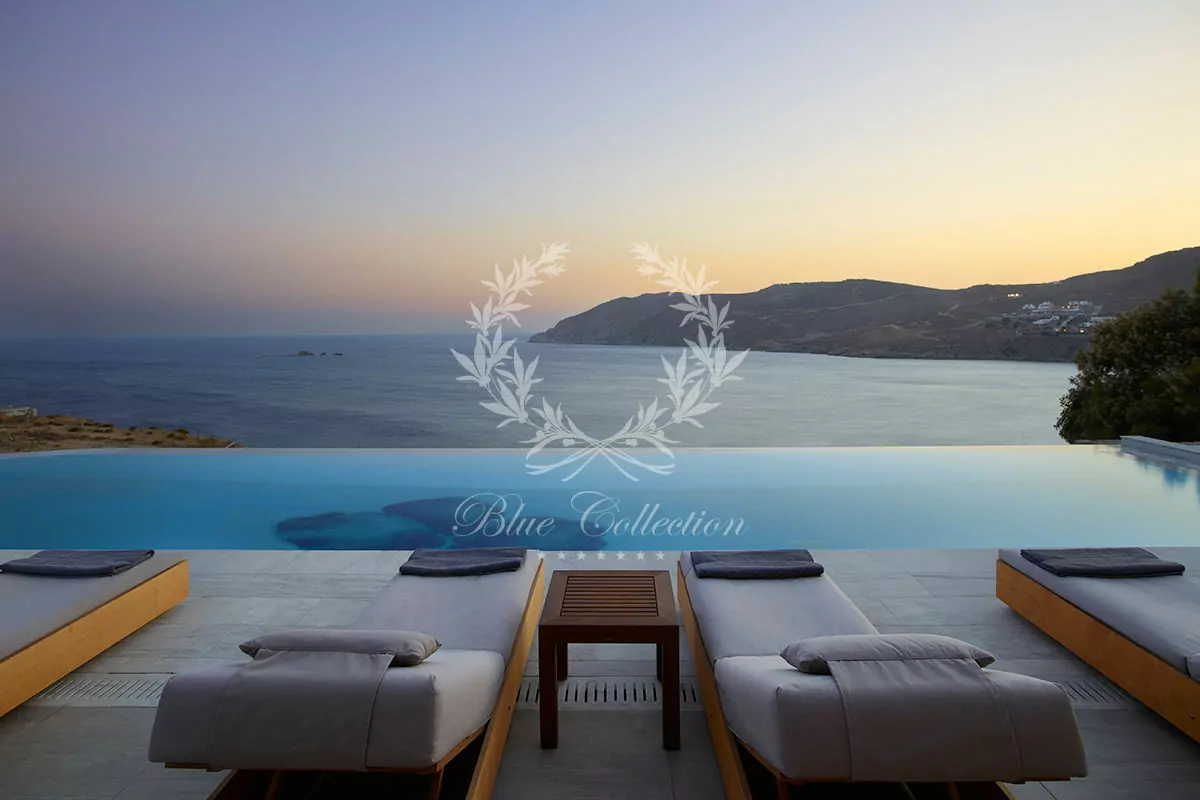Luxury 3-Villas Complex for Rent in Mykonos – Greece | Kalo Livadi | REF: 180412595 | CODE: KLV-8 | 3 Private Infinity Pools | Sea & Sunset View | Sleeps 68 | 34 Bedrooms | 34 Bathrooms
