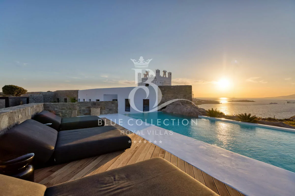 Luxury Villa for Rent in Mykonos – Greece | Ornos | REF: 180412686 | CODE: ALC-4 | Private Infinity Pool & Cave Heated Pool | Sea & Sunset Views | Sleeps 12 | 6 Bedrooms | 6 Bathrooms