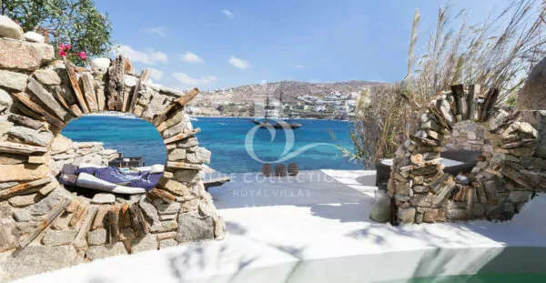 Luxury Seafront Villa for Rent in Mykonos – Greece | Ornos | Private Heated Pool & Beach | Sea & Sunrise Views | Sleeps 2 | 1 Bedroom | 3 Bathrooms | REF: 180412715 | CODE: OKM-1