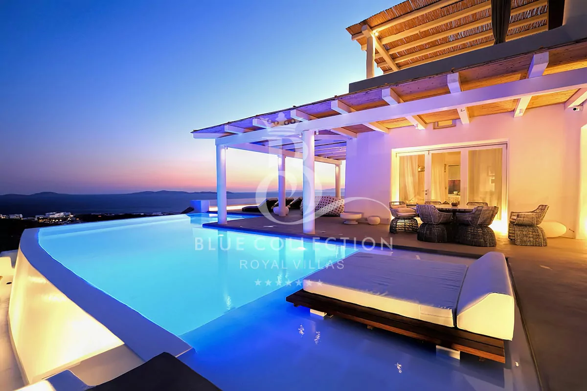 Luxury Private Villa for Rent in Mykonos – Greece | Choulakia | 2 Private Heated Infinity Pools | Sea & Sunset Views | Sleeps 18 | 9 Bedrooms | 9 Bathrooms | REF: 180412735 | CODE: MKG-2
