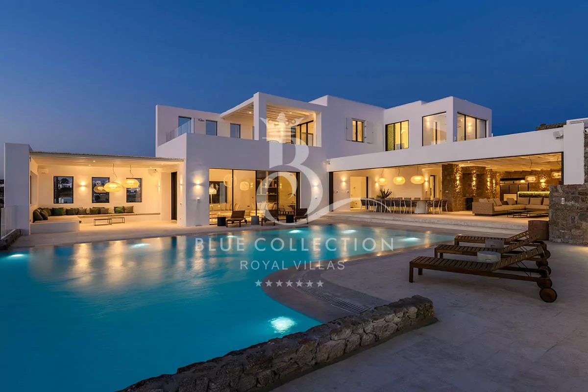 Luxury Seafront Villa for Rent in Mykonos – Greece | Aleomandra | Private Infinity Pool | Sea & Sunset Views | Sleeps 16 | 8 Bedrooms | 9 Bathrooms | REF: 180412742 | CODE: VVR-11