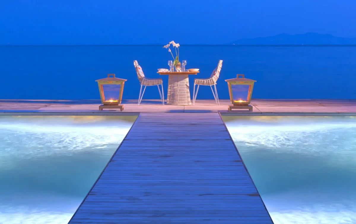 Santa Marina Mykonos luxury beachfront resort with stunning Aegean Sea views