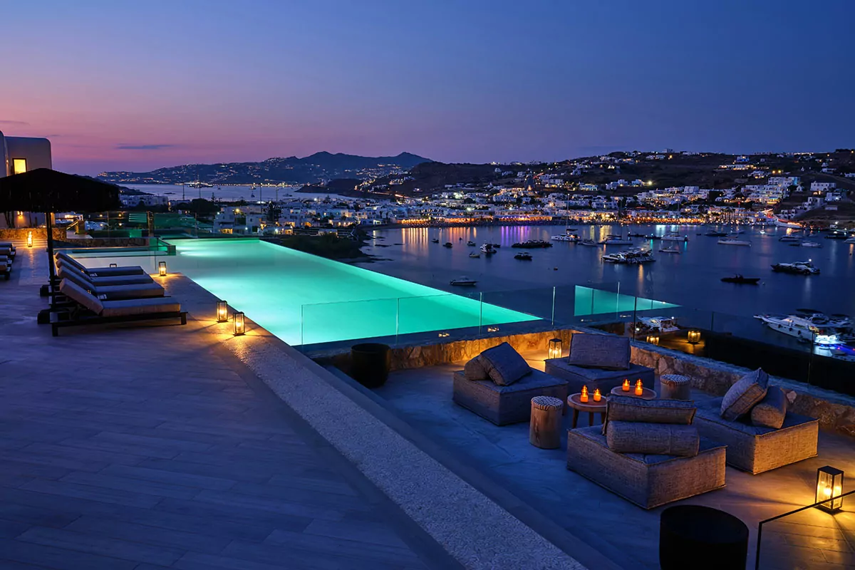 Exquisite sea view from Villa AMA-1 Mykonos with a private infinity pool