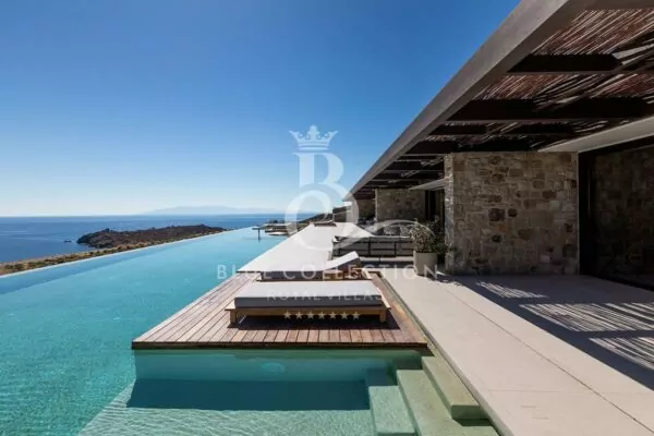 Presidential Villa for Rent in Mykonos – Greece | REF: 180412887 | CODE: ALU-1 | Aleomandra | 2 Private Infinity Pools | Sea View | Sleeps 20 | 10 Bedrooms | 10 Bathrooms