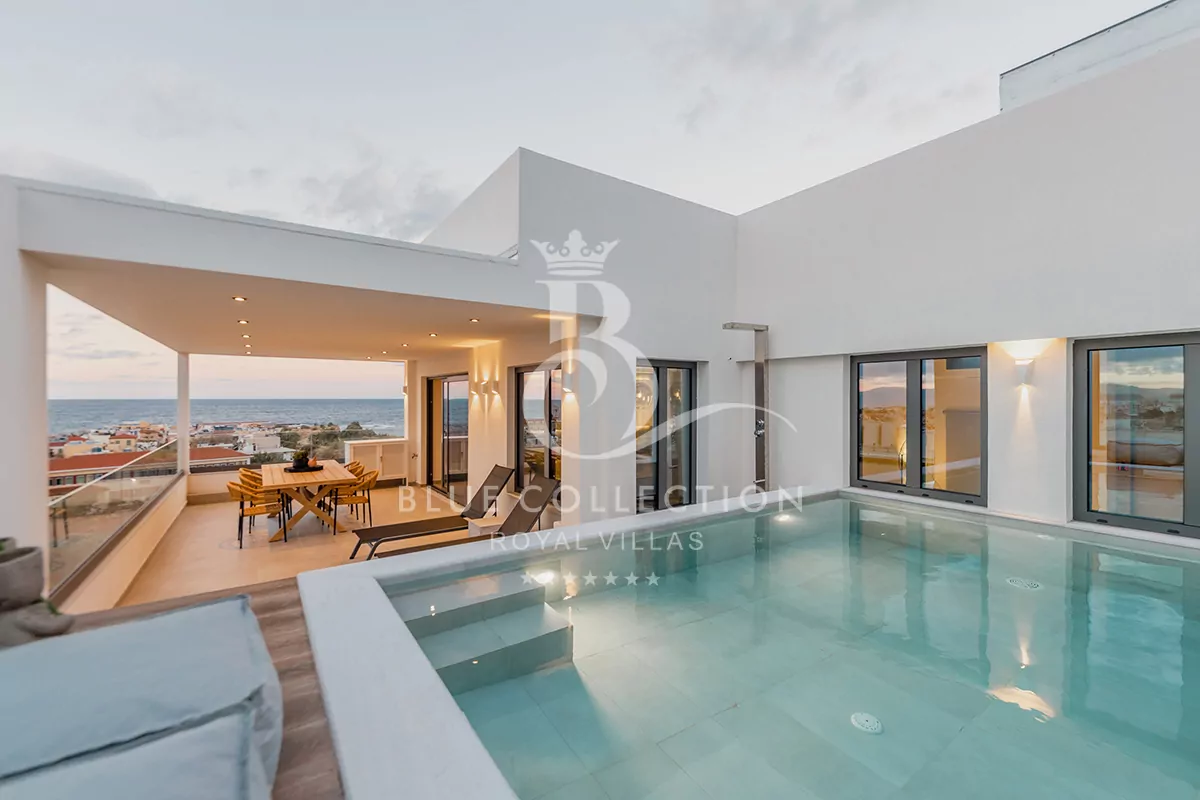 Modern Penthouse for Rent in Crete | Chania | REF: 180412926 | CODE: CHV-5 | Private Heated Pool Outdoor | Sea View | Sleeps 6 | 3 Bedrooms | 3 Bathrooms