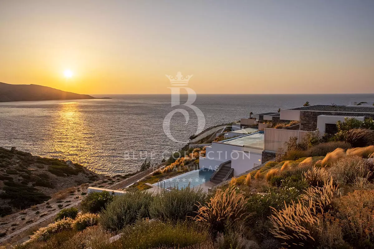 Modern Seafront Villa for Rent in Crete - Heraklion | Private Heated Pool | Sea & Sunset View | CHV-30