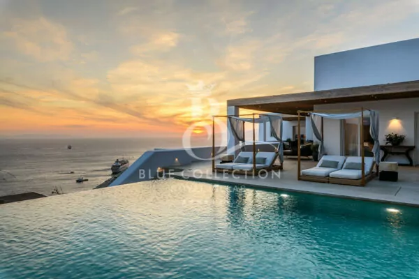 Luxury Villa for Rent – Mykonos | Tourlos | REF: 180412994 | CODE: TRM-1 | Private Infinity Pool | Sea & Sunset View | Sleeps 16 | 8 Bedrooms | 8 Bathrooms