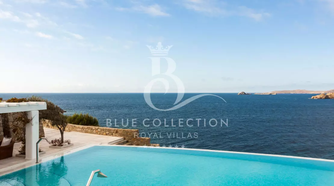 Luxury Seafront 2-Villas Complex for Rent in Mykonos - Agios Lazaros | 2 Private Heated Pools | Sea & Sunset views | ASL-24