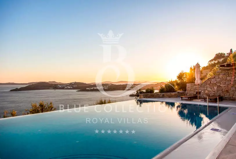Luxury Seafront 2-Villas Complex for Rent in Mykonos - Agios Lazaros | 2 Private Heated Pools | Sea & Sunset views | ASL-23