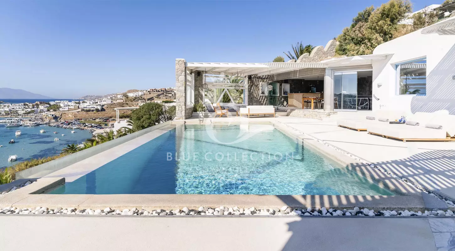 Private Villa for Rent in Mykonos – Greece | Ornos | REF: 180413360 | CODE: VVR-13 | Private Infinity Pool | Sea & Sunset View | Sleeps 8 | 4 Bedrooms | 4 Bathrooms