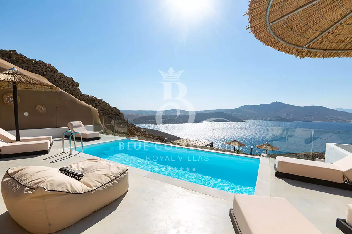Private Villa for Rent in Mykonos – Greece | Ftelia | REF: 180413381 | CODE: FTL-27 | Private Infinity Pool | Sea View | Sleeps 8 | 4 Bedrooms | 3 Bathrooms