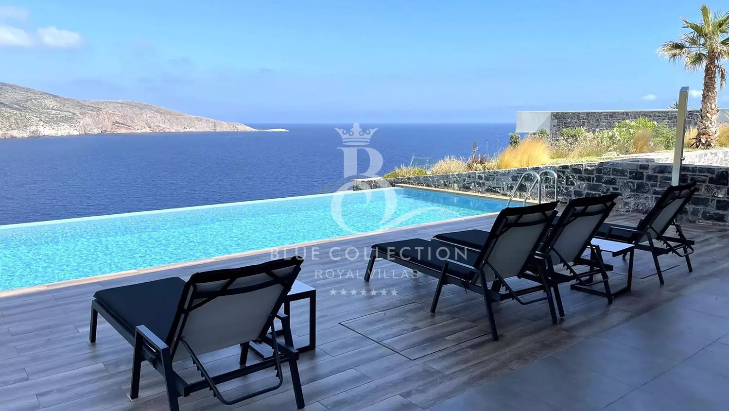Modern Seafront Villa for Rent in Crete - Heraklion | Private Heated Pool | Sea & Sunset View | CHV-54