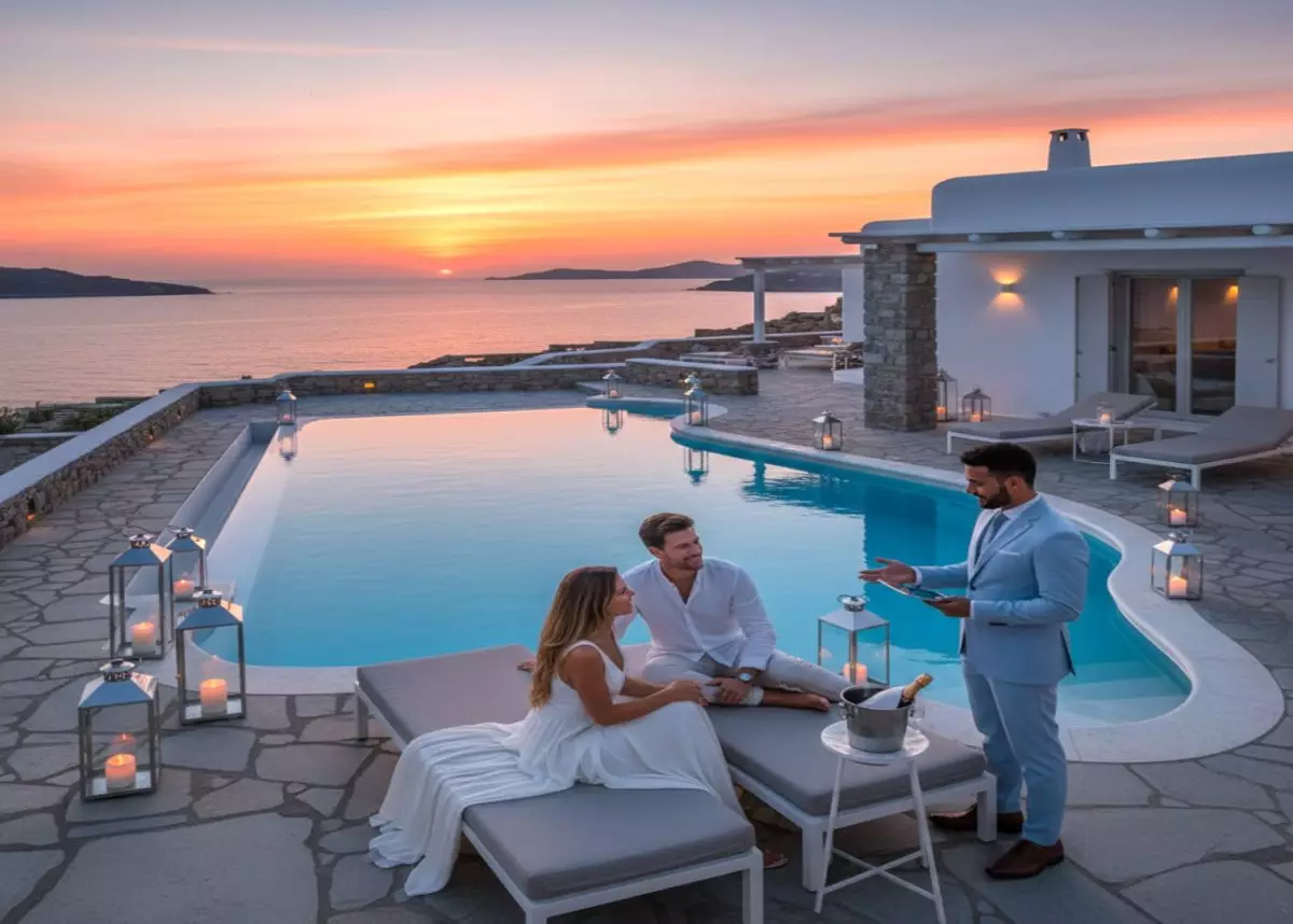 VIP concierge services on Mykonos are provided by an agent from the Blue Collection concierge team, for luxury accommodation and security